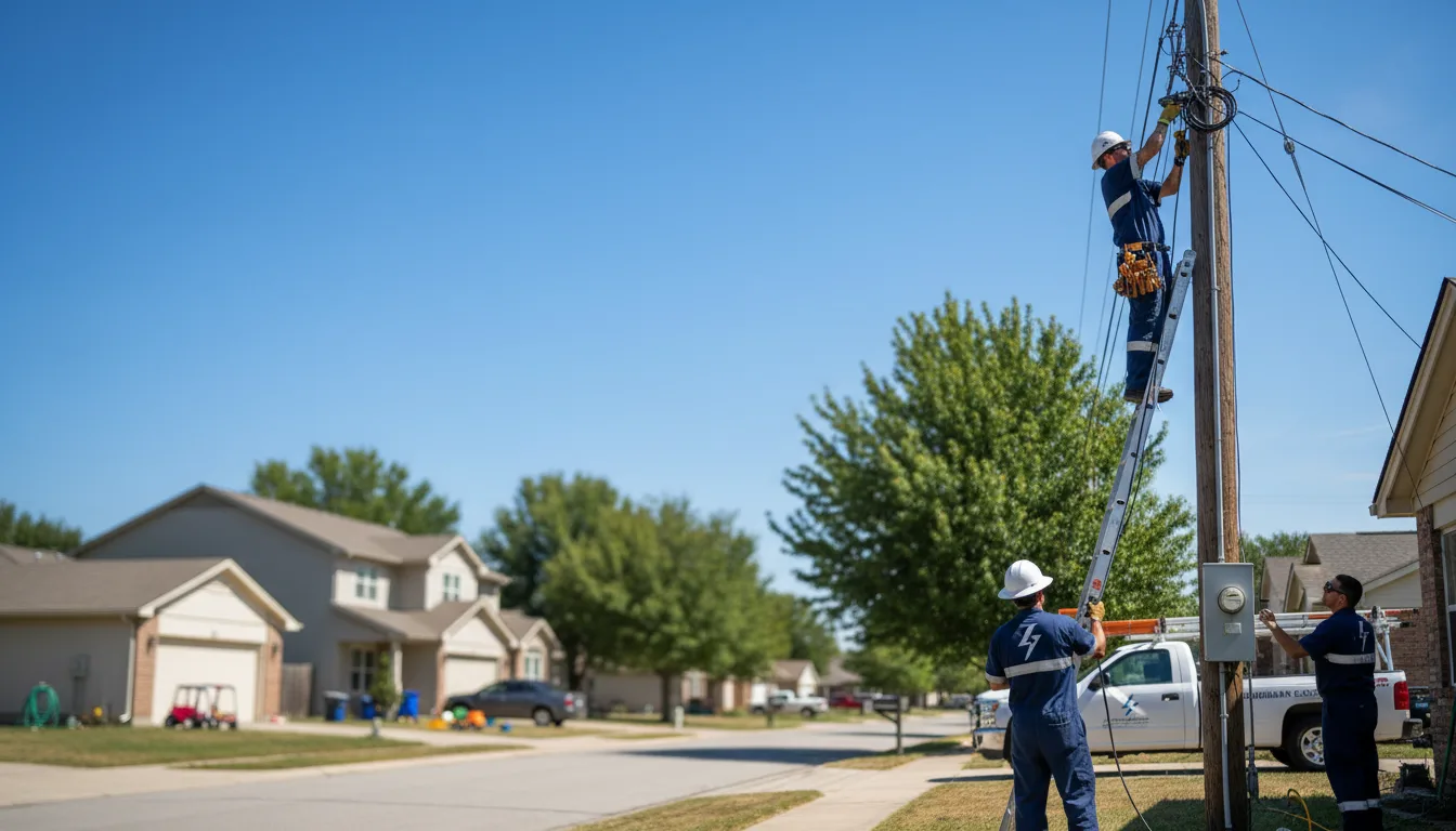 Residential electrician providing installation services in Hurst, IL